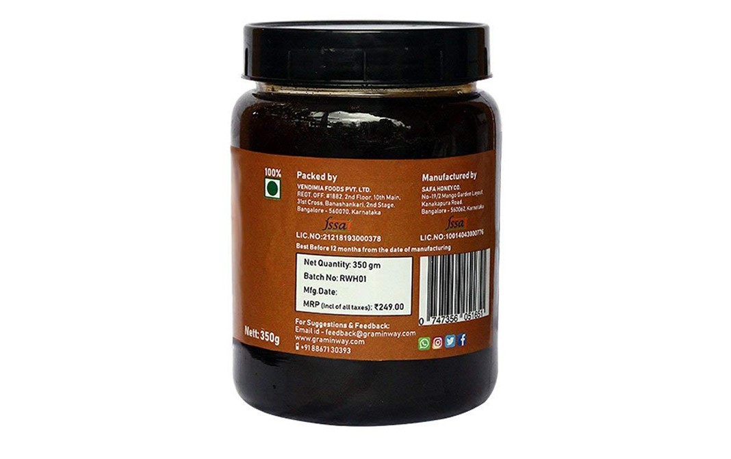 Graminway Raw Wild Honey    Jar  350 grams